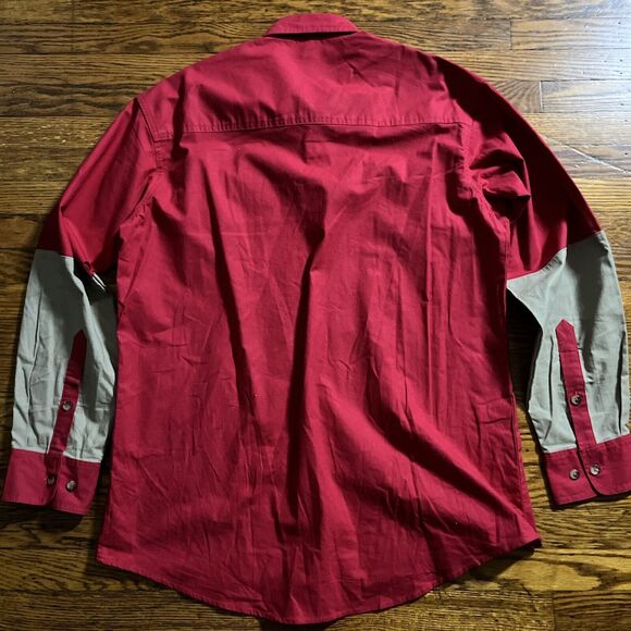 Bob Allen Shooting Shirt Mens Lg Red Tan Outdoor Hunting Button Up Manasquan - Picture 7 of 7
